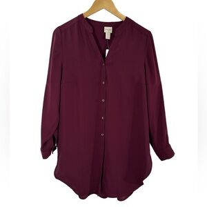 NWT Chico's Long Tie-Front Long Sleeve Fashion Top Monrovia